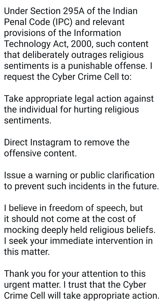 Bhushan Shah (@bhushanvshah) on Twitter photo Sir <a href="/MahaCyber1/">Maharashtra Cyber</a>,
I wish to report to you that Mr.Zeevaan Bunshah with his instagram handle has posted a video reel to mock the Jain religion dietary beliefs.
Mocking of another person's faith certainly cannot be ones FOE.
Hoping for swift action.
<a href="/CMOMaharashtra/">CMO Maharashtra</a> <a href="/Dev_Fadnavis/">Devendra Fadnavis</a> Sir <a href="/MahaCyber1/">Maharashtra Cyber</a>,
I wish to report to you that Mr.Zeevaan Bunshah with his instagram handle has posted a video reel to mock the Jain religion dietary beliefs.
Mocking of another person's faith certainly cannot be ones FOE.
Hoping for swift action.
<a href="/CMOMaharashtra/">CMO Maharashtra</a> <a href="/Dev_Fadnavis/">Devendra Fadnavis</a>