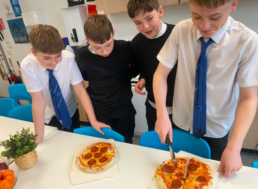 “It’s pizza day “Some of our S1 boys were showing off their pizza making skills today in well-being. A few pizza chefs in the making 🍕 <a href="/BoclairAcademy/">Boclair Academy</a> #nurture