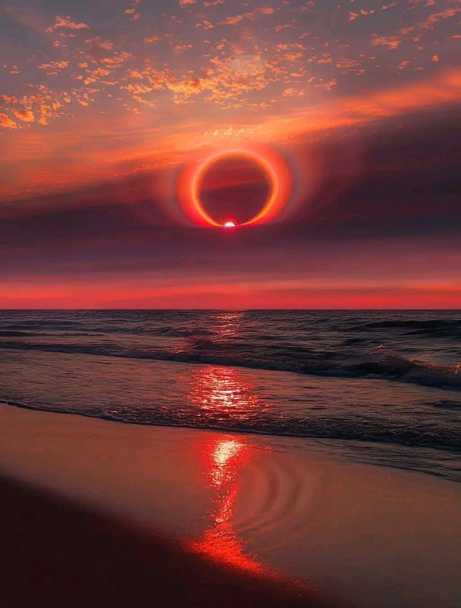 Extremely rare solar halo captured during sunrise...

Ft. Myers beach FL
