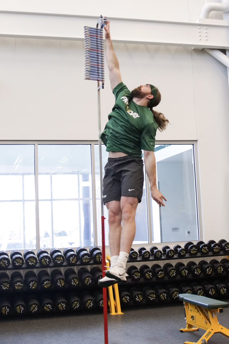 The top vertical jump at #NDSUProDay was linebacker Nick Kubitz at 41 inches!
