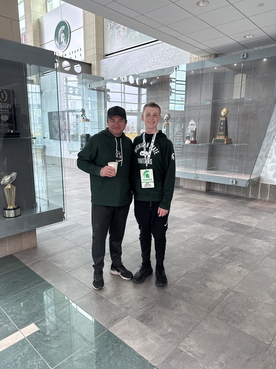 Drew “Lefty” Sheridan✝️ (@drewsheridan9) on Twitter photo Had an amazing day today at MSU! Loving the process and continuing to build these relationships. Excited to be back on campus April 17!!! 🟢⚪️
<a href="/Coach_JBoyer/">Jon Boyer</a> <a href="/JA_Adams06/">James Adams</a> <a href="/DarioCpx/">JustDario 🏊♂️</a> <a href="/Coach_Lindgren/">Brian Lindgren</a> <a href="/Coach_Smith/">Jonathan Smith</a> @TylerGrahamSI <a href="/MSUFBRecruiting/">Spartan Recruiting</a> <a href="/daily_msu/">Daily MSU</a> <a href="/Kenny_Jordan5/">Kenny Jordan</a> <a href="/KillopOn3/">Jason Killop</a> Had an amazing day today at MSU! Loving the process and continuing to build these relationships. Excited to be back on campus April 17!!! 🟢⚪️
<a href="/Coach_JBoyer/">Jon Boyer</a> <a href="/JA_Adams06/">James Adams</a> <a href="/DarioCpx/">JustDario 🏊♂️</a> <a href="/Coach_Lindgren/">Brian Lindgren</a> <a href="/Coach_Smith/">Jonathan Smith</a> @TylerGrahamSI <a href="/MSUFBRecruiting/">Spartan Recruiting</a> <a href="/daily_msu/">Daily MSU</a> <a href="/Kenny_Jordan5/">Kenny Jordan</a> <a href="/KillopOn3/">Jason Killop</a>