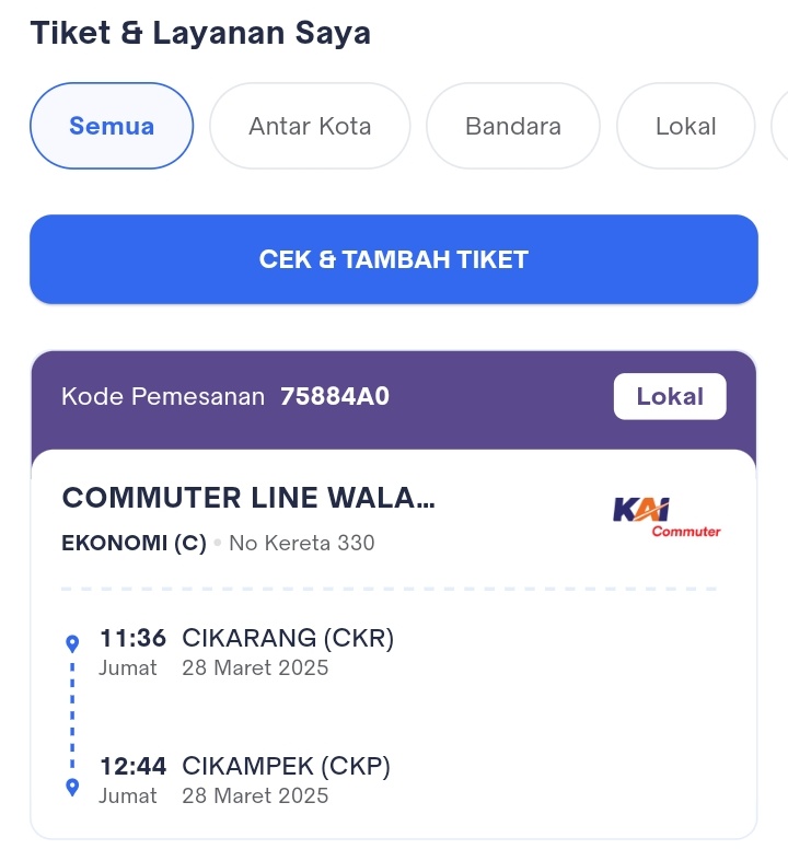alehours's tweet photo. haloww wts yg butuh/cari tiket kai lokal walahar dari cikarang buat di hari jumat tgl 28 maret sm sabtu 29 maret, feel free to dm yak aku terlanjur kebeli banyak tiket nihh
#zonauang #wts https://t.co/lAroTZM35Z