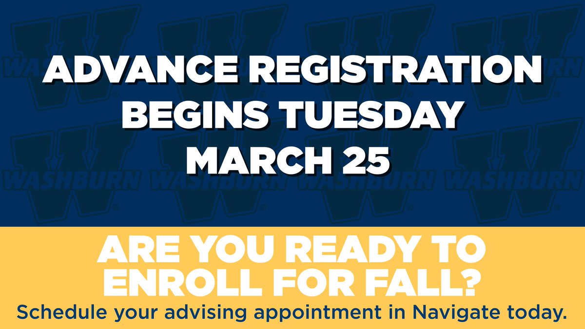 WUAdvising's tweet photo. Advance Registration is happening RIGHT NOW! Register early to get the classes you want when you want to take them! https://t.co/kps7wcm2pi