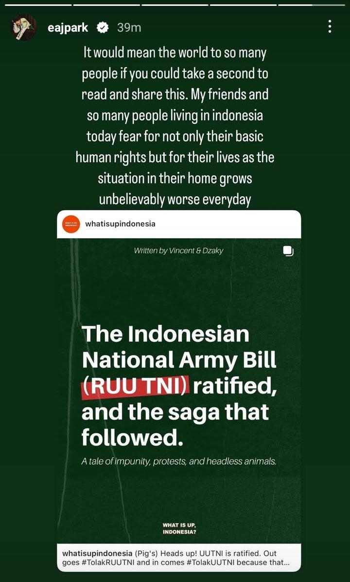 zweitausen's tweet photo. Today, eaJPark, an American indie musician, has posted three times on his IG story about how messed up things are in this country. Thank you Jae, for all the courage and care you’ve shown, I owe this person so much. https://t.co/qSb0zq3zYU