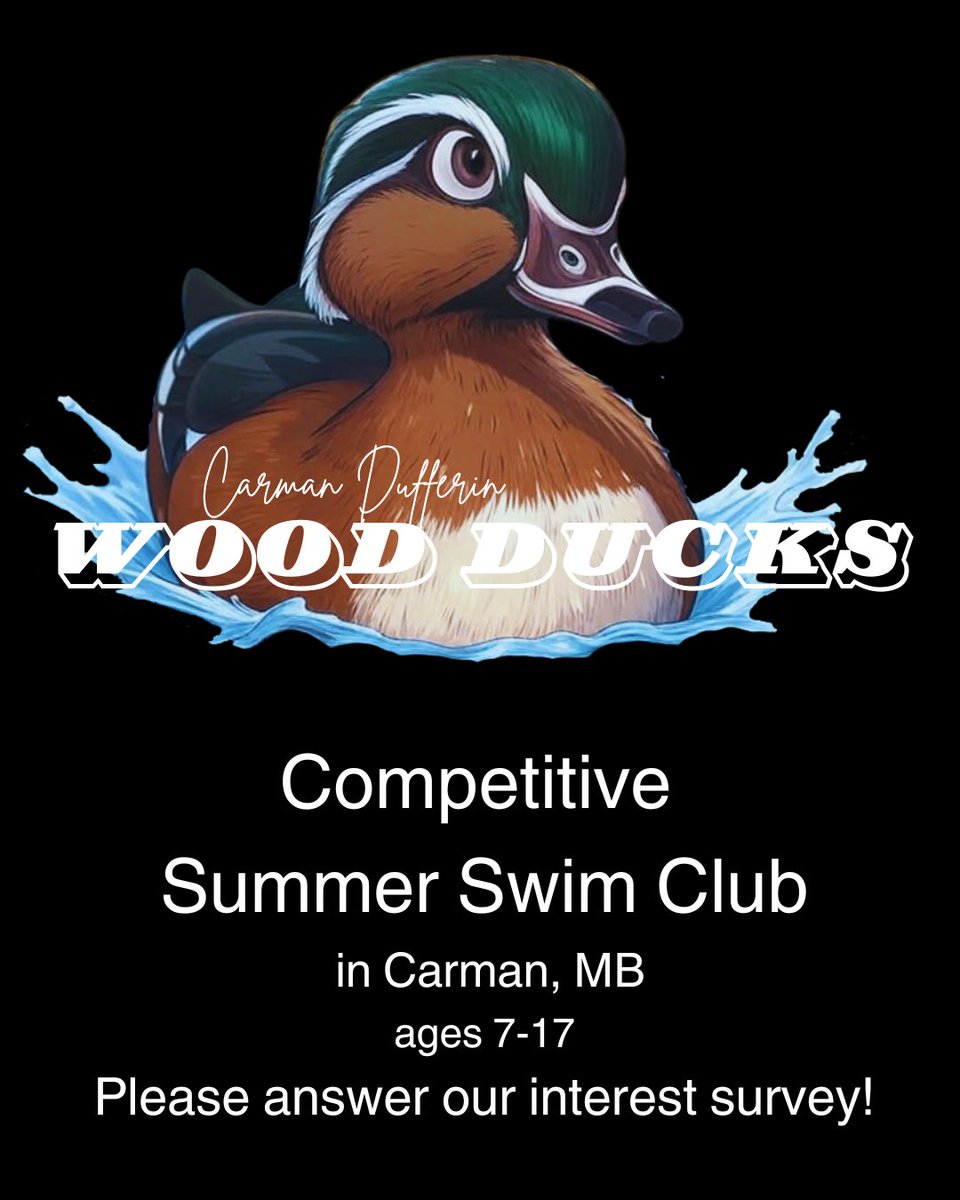 Are you curious about a Competitive Summer Swim Club option for your child(ren) based out of the Carman Dufferin Pool? Please click the link for more information and to answer a short survey for us to gauge interest and feedback. Thank-you!

forms.gle/3DQXihMMpvSMuc…