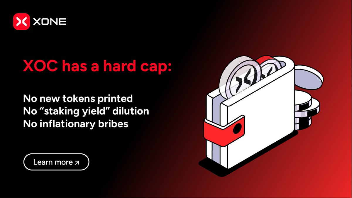 xone_chain's tweet photo. 🔁 XOC has a hard cap:

✅ No new tokens printed
✅ No “staking yield” dilution
✅ No inflationary bribes

Value isn’t sustained by emissions—it’s sustained by network usage.

The less noise, the clearer the signal.

#Web3Design #XOC #DeflationaryModel https://t.co/BApSv7dqdw