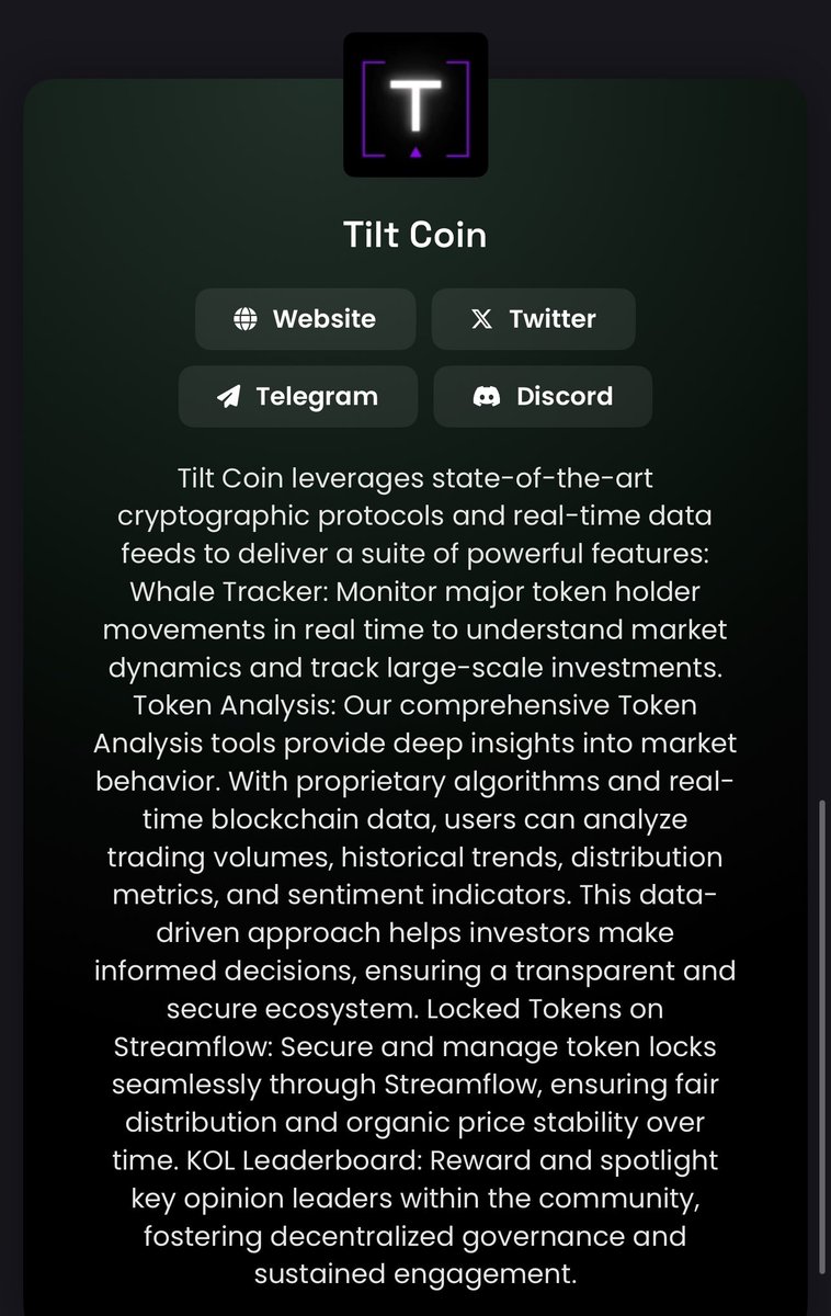 Buy some $TILT

thank me later ❤️

@Tilt_WTFSOL 

AbSdby7XnCezg3EzMYwPf4KBYM7KnnCZgmU2PrfcUb1D