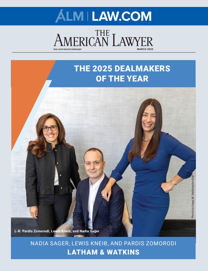 Latham & Watkins LLP (@lathamwatkins) on Twitter photo Congrats to partners Nadia Sager, Lewis Kneib, and Pardis Zomorodi on being named 2025 <a href="/AmericanLawyer/">The American Lawyer</a> Dealmakers of the Year for representing Lineage in its landmark US$4.4 billion #IPO, the largest IPO of a real estate company or #REIT in history. lw.link/tSGPhC Congrats to partners Nadia Sager, Lewis Kneib, and Pardis Zomorodi on being named 2025 <a href="/AmericanLawyer/">The American Lawyer</a> Dealmakers of the Year for representing Lineage in its landmark US$4.4 billion #IPO, the largest IPO of a real estate company or #REIT in history. lw.link/tSGPhC
