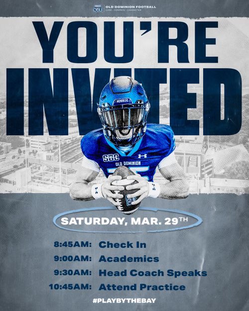 Excited to be on campus this Saturday!! <a href="/coachzedmunds/">Zach Edmunds</a> <a href="/ODUFootball/">ODU Football</a>