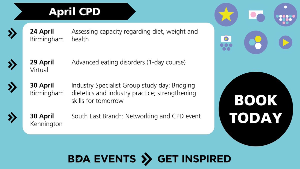 🗓️🌻 Check out our CPD events for April. What topics do you want to explore? 📚 bda.uk.com/events.html