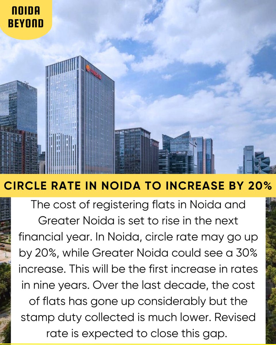 NoidaBeyond's tweet photo. Jewar’s circle rates may jump 70%—is this the next investment hotspot? 

#Noida #GreaterNoida https://t.co/e5W2eh0gVd
