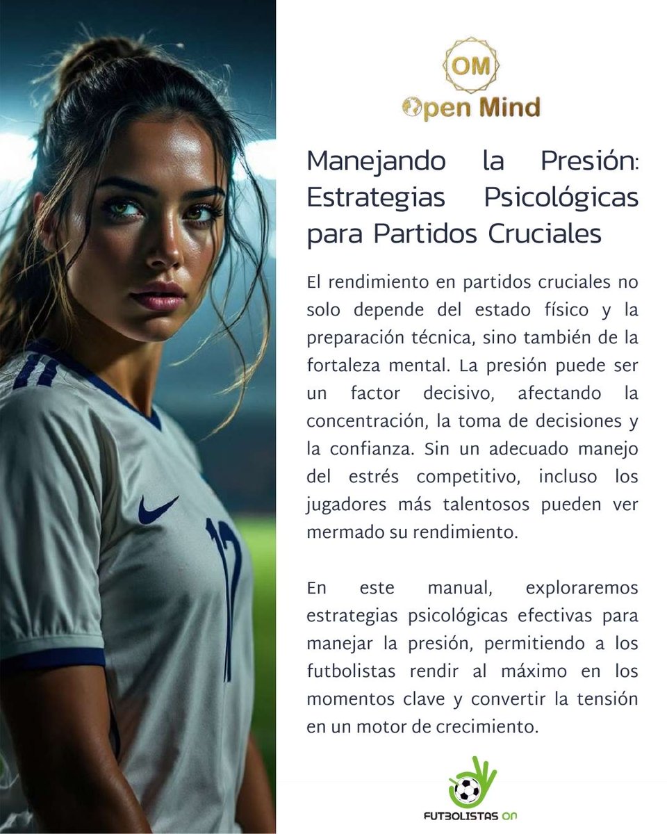 @openmindeco nos regala el OM Tips.  
✅ Este mes: "Manejando la Presión: Estrategias Psicológicas para Partidos Cruciales”.  📷 Ya está disponible en nuestra app ¿aún no la habéis descargado?  ⚽💚#presión #rendimientodeportivo