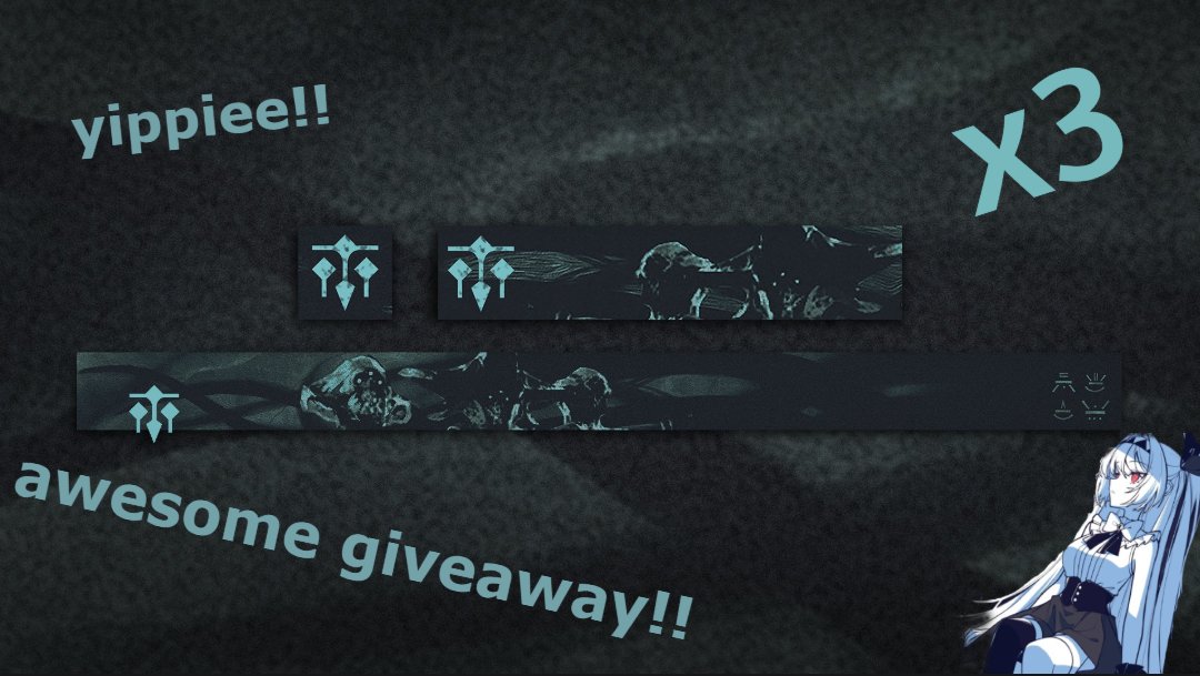 ⭐️OSMIUM HEIR EMBLEM X3 GIVEAWAY / SORTEO 
🌠 Follow <a href="/d2ruby/">Ruby</a>
🌠 Like &amp; Retweet

🥥More next week here and on: twitch.tv/rubyyuh