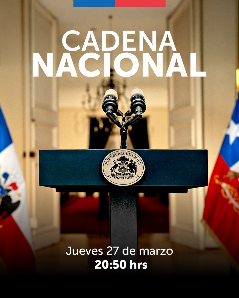Hoy a las 20:50 horas, el Presidente de la República, Gabriel Boric Font, se dirigirá al país en cadena nacional sobre el Ministerio de Seguridad Pública.