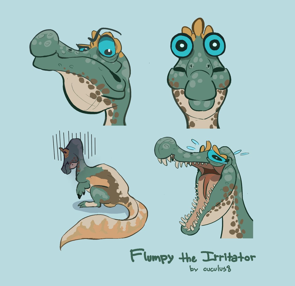 cuculus82's tweet image. Flumpy the Irritator, custom discord emojis for Kaprodoofus 🦕

#pathoftitans #dinosaurs