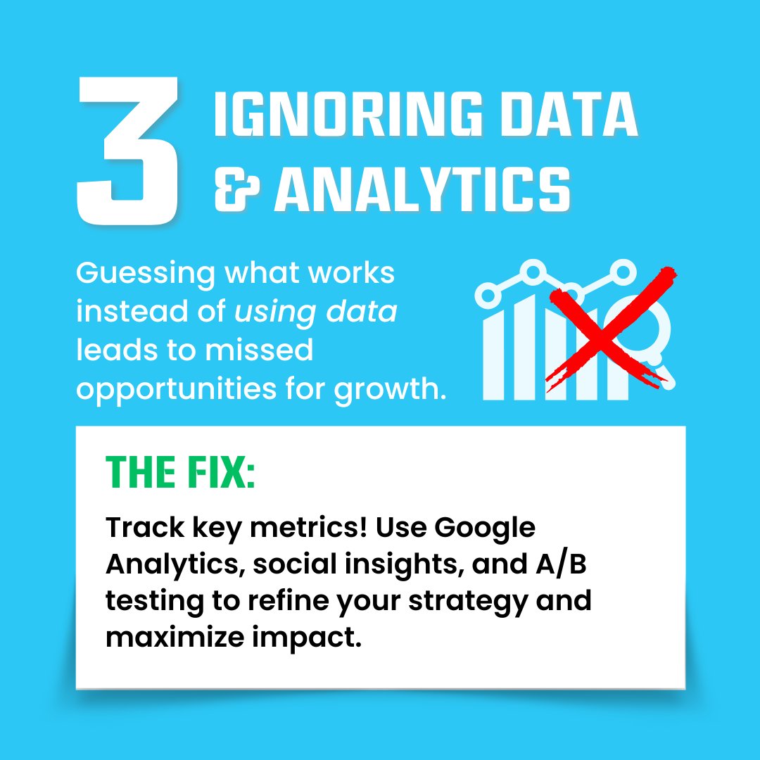 BootstrapVT's tweet image. These common slip-ups could be costing you engagement and conversions—but don’t worry, we’ve got the fixes! 

What’s the biggest marketing mistake you’ve seen? Let us know in the comments!

#MarketingTips #BrandingMistakes #SocialMediaStrategy #MarketingFails