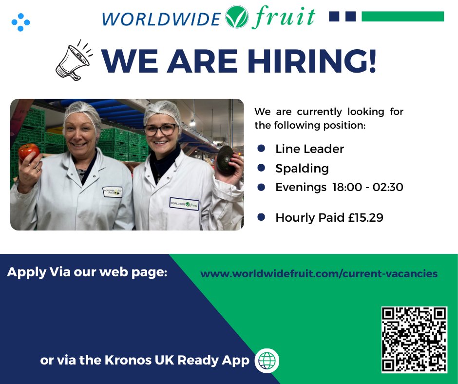 ⭐Vacancy⭐
We have an exciting opportunity in our business!

Want to join the team at Worldwide Fruit? 

worldwidefruit.co.uk/current-vacanc…