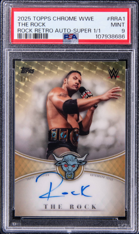 card_guide's tweet photo. Rock Superfractor Auto update: Currently at $7930 on Goldin with two days to go. https://t.co/KxfN7z206E