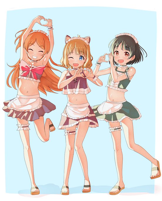 清書した水着メイドなTIntMe!です😇😁😇 