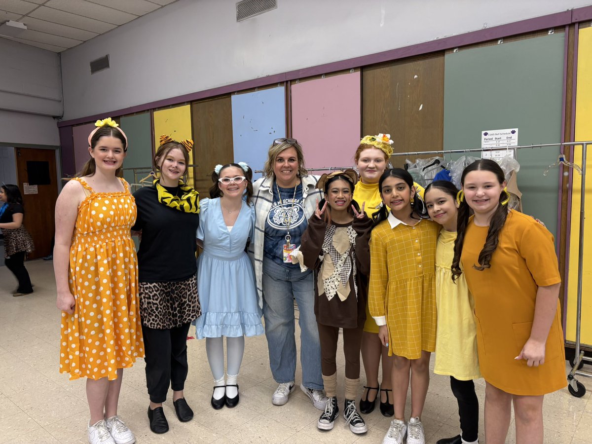Back stage with a few of my former students at the  last rehearsal before opening night of the CSMS production of Seussical Junior! Loved watching the entire cast these past few weeks bring to life this musical! Best of luck tonight to them all! Tickets are still available!