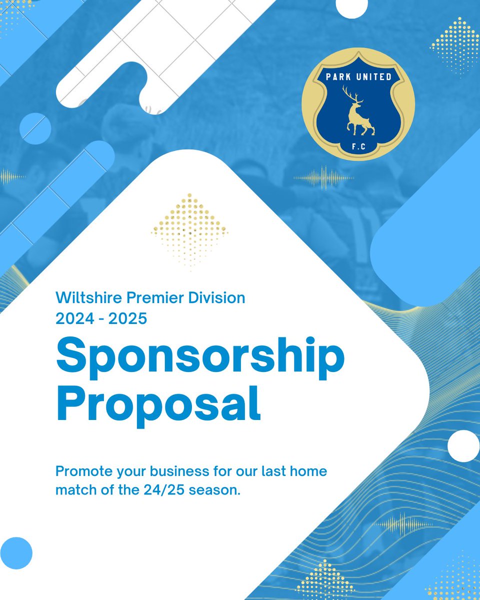 Saturday’s game at Home to @Kingsdownlions is our last home game of the season and we’re trying to find a sponsor for it so if anyone is interested in this please get in contact 🩵

#Parklife