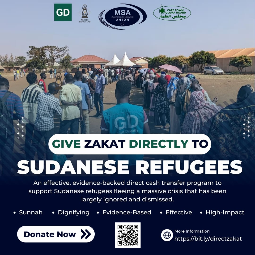 Give Zakat this Ramadan via Cash💸

In this blessed month, the MSA Union encourages you to give your Zakat directly via cash to Sudanese refugees in Uganda, with GiveDirectly. 

please donate with link below ⬇️ .

every.org/givedirectly/f…

#Zakat #Ramadan #Sudan