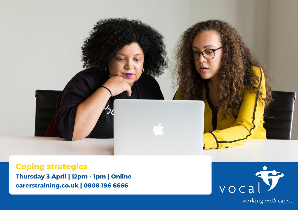 Caring can be overwhelming, and your own health and wellbeing can often become neglected. This online session will introduce you to other carers and teach you some strategies to care for your own emotional wellbeing and cope with difficult situations.

carerstraining.co.uk/event/coping-s…