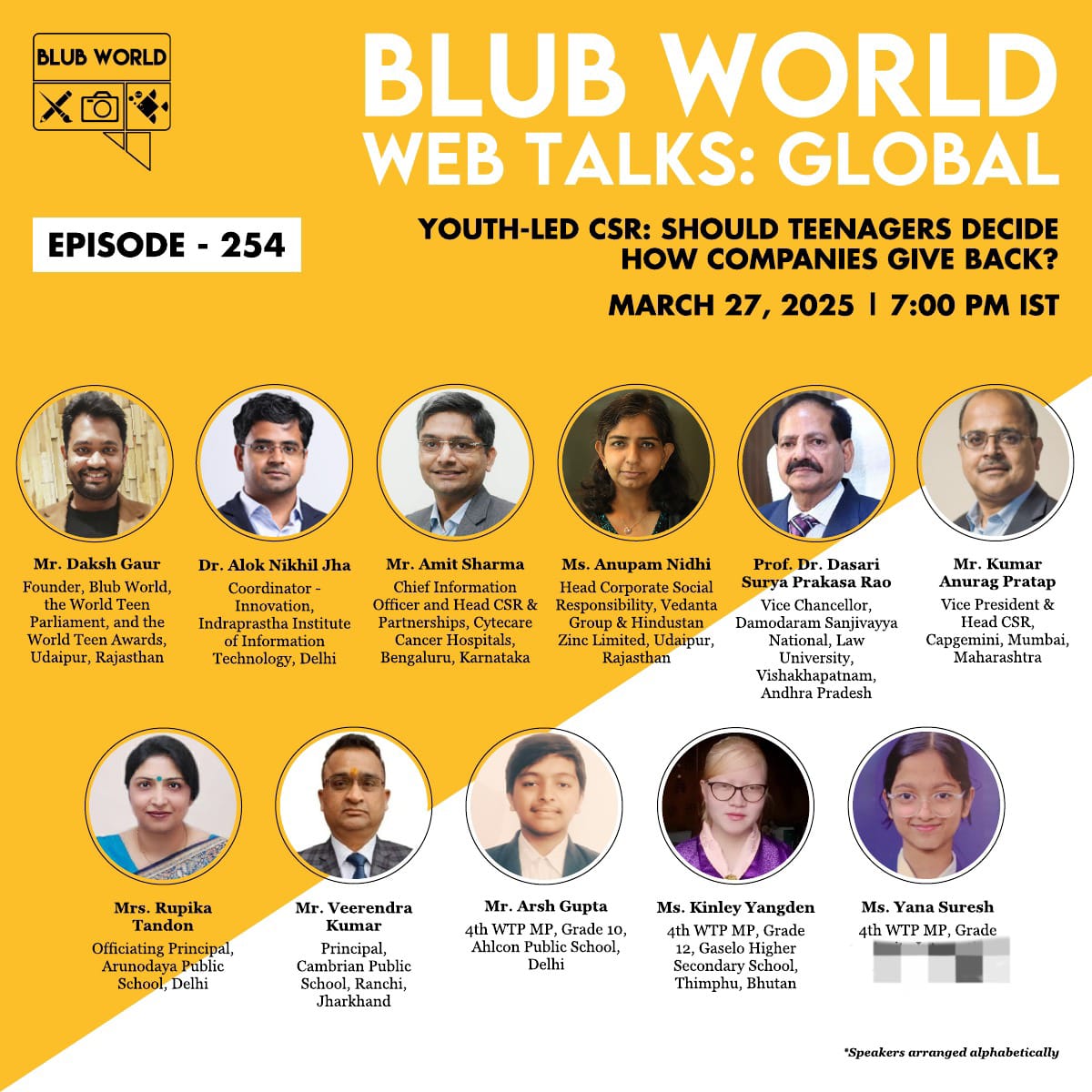 kg_suresh's tweet photo. Proud Moment: As Member of World Teen Parliament, daughter Yana Suresh to deliver Global Web Talk on Youth led CSR tonight 7 pm onwards. Keep blessing!
#teenage
#TeenageDream
#teenagelife
#CSR
#CSRInitiative 
@PMOIndia @ombirlakota @ashwani_mahajan @kumarnandaj @atulkotharissun https://t.co/6Znsu14aCl