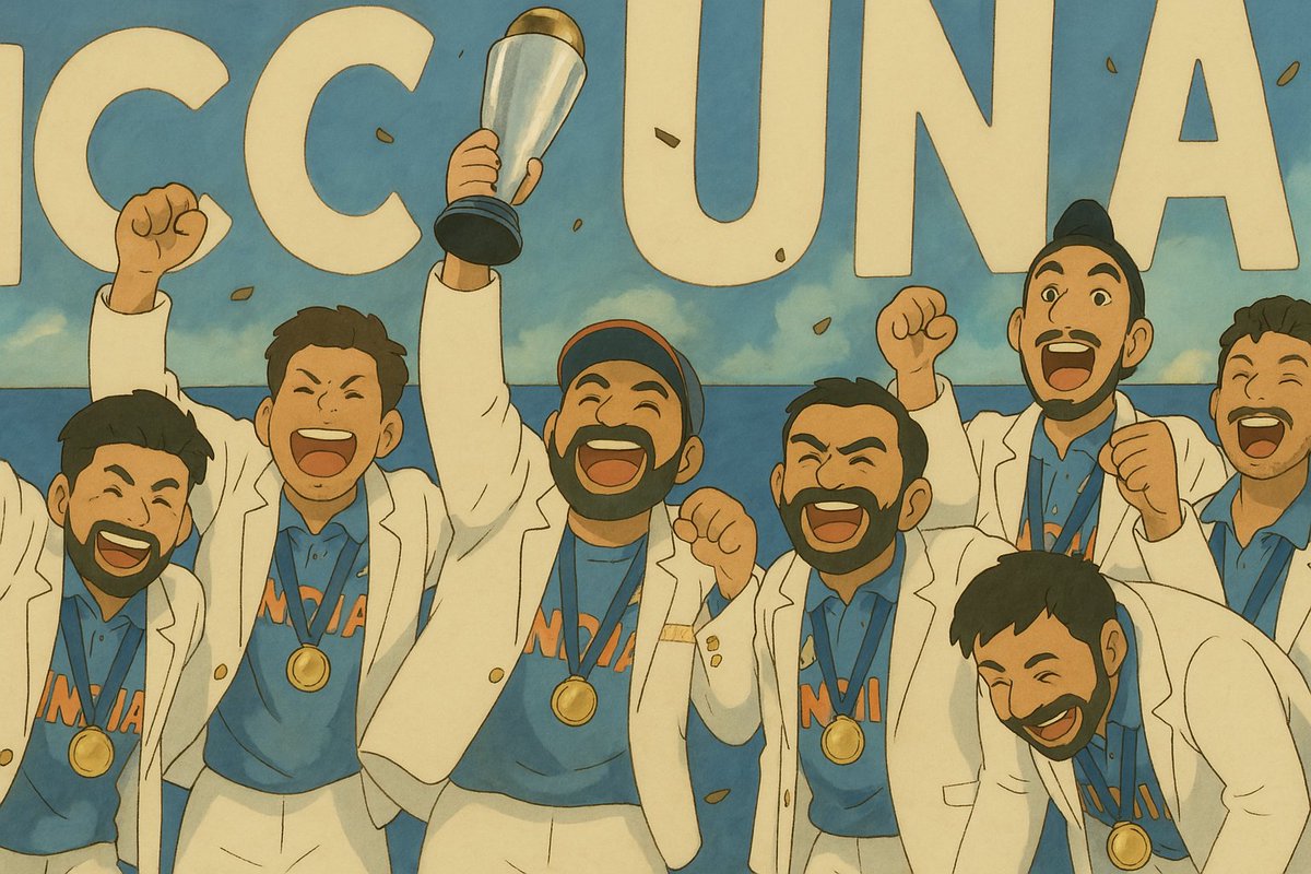sudeepsriv's tweet image. &quot;Reimagined Indian cricket’s most iconic moments in Studio Ghibli style&quot;

🧵Champions trophy 2025