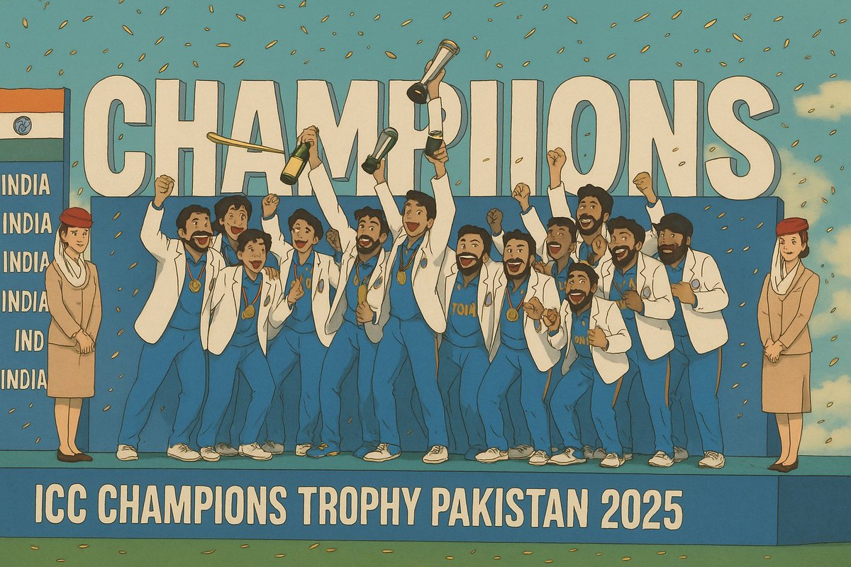 sudeepsriv's tweet image. &quot;Reimagined Indian cricket’s most iconic moments in Studio Ghibli style&quot;

🧵Champions trophy 2025
