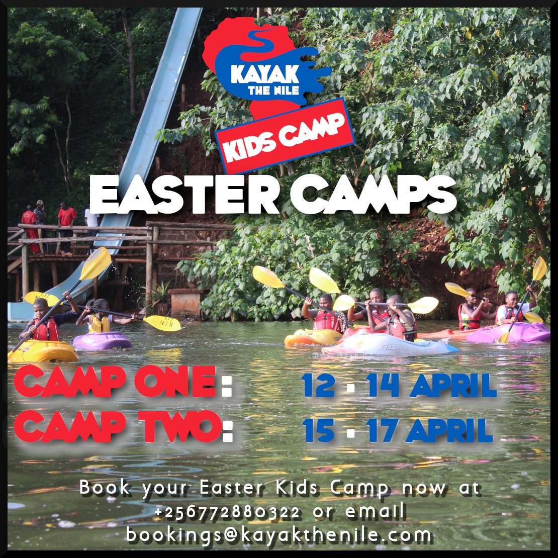 Join our 3-day camps for water skills, fun, and new friends! $140/child, incl. daily packed lunch. Custom 1-5 day camps available. Stay at Explorers River Camp with a free 25m water slide session each day. Limited spots! Book via 256779980322 or bookings@kayakthenile.com.