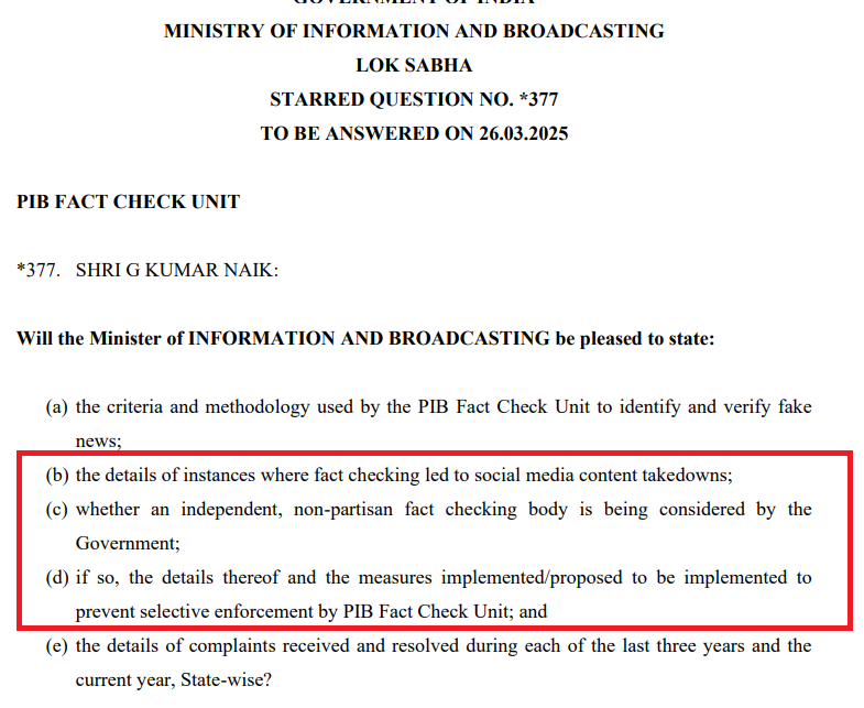 Since 2022, the Fact Check Unit of Press Information Bureau:
- Received 72914 queries, out of which
- 22861 or 31% were found actionable, of which
- 1575 or 6.8% identified as #fakenews 
This information was given in response to a Q asked in #LokSabha. For year-wise break up, see