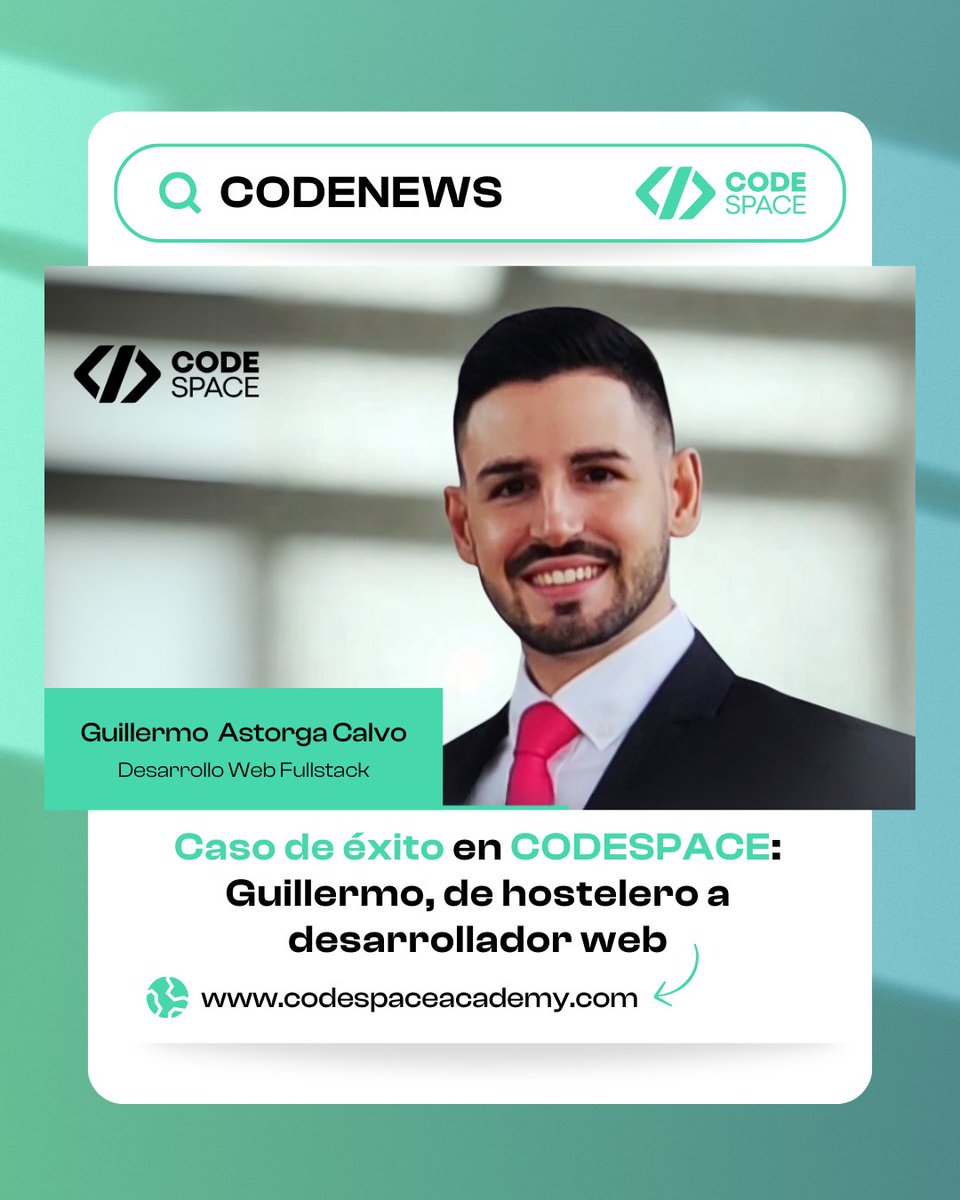 🚀 De hostelero a desarrollador web: La historia de Guillermo con CODESPACE 💻

👉 Descubre su historia, su experiencia y sus consejos.

🔗 ¡No te pierdas su testimonio completo! goo.su/3o66Z

#CODESPACE #desarrolloweb #dev #tech #casodeexito