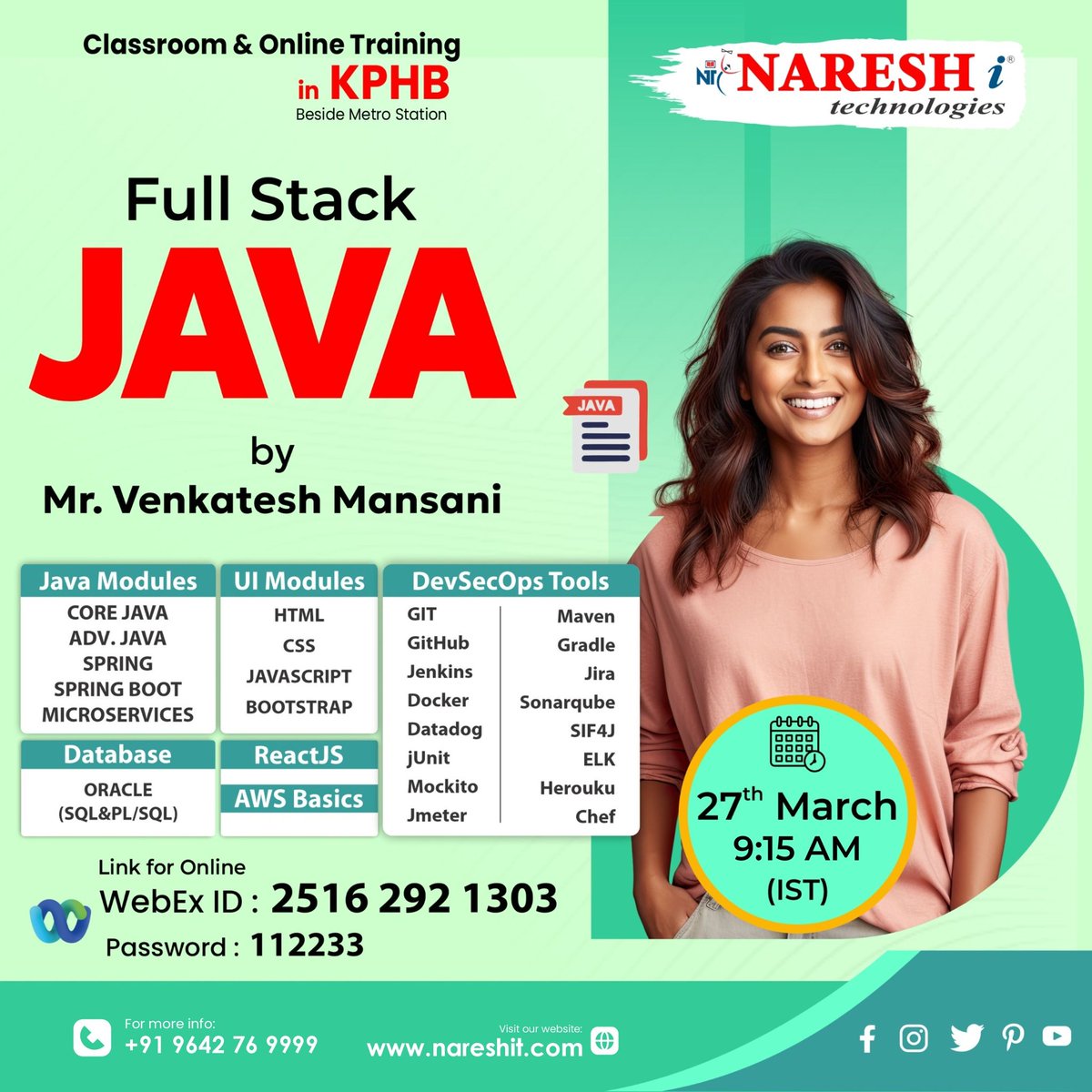 KattaSairamesh's tweet image. Hi all Join our Core Java &amp;amp; Full Stack Java |Mr.Venkatesh Mansani Register Link: shorturl.at/NHHS5

#java #fullstackjava #ProgrammingInJava #javatraining  #dotnetcore  #WebDevelopment #datascience #ai #data #corejava #webdevelopment