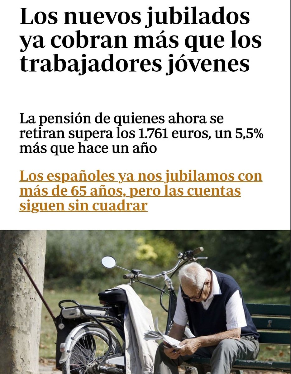 No es que los jubilados reciban mucho, es que los jóvenes cobran muy poco.

¿Créeis que un país tiene futuro así? ¿Qué soluciones hay?