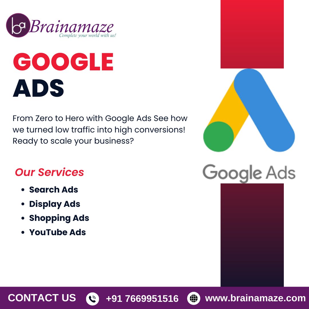 Brainamaze's tweet photo. 🚀 Boost Your Business with Google Ads! 🌍✨

Mob. no.  +91-7669951516
Our Website: https://t.co/ntzrva2reJ
Mail : sales@brainamaze.com
.

#GoogleAds #SearchAds #DisplayAds #YouTubeAds #PPCMarketing #DigitalMarketing #OnlineAdvertising #LeadGeneration #MarketingStrategy https://t.co/ko5gzp7zo6
