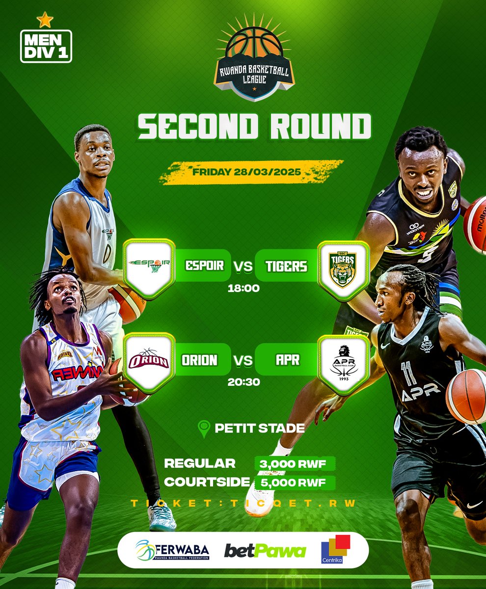 ferwabaRW's tweet photo. 🚨 UPDATE: GAME TIME CHANGE! 🚨

There has been a slight adjustment to the schedule for Friday’s matchups!

🔹 Espoir 🆚 Tigers ⏰ Now at 18:00
🔹 Orion 🆚 APR ⏰ Now at 20:30

🎟 Tickets are still LIVE! Grab your seat now and enjoy the action!
📲 Book now at: https://t.co/9pllEjJ9Qu

#RBL25 🏀🔥
