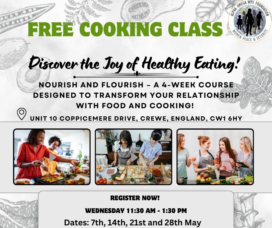 🌟 FREE COOKING CLASS - May 2025 🍴✨

Join us Wednesdays at 11:30 am for Nourish and Flourish - a 4-week course to make mealtime healthier, simpler, and fun!

✅ Quick, nutritious recipes ✅ Balance taste &amp; nutrition ✅ Gain kitchen confidence

eventbrite.co.uk/e/130201552648…