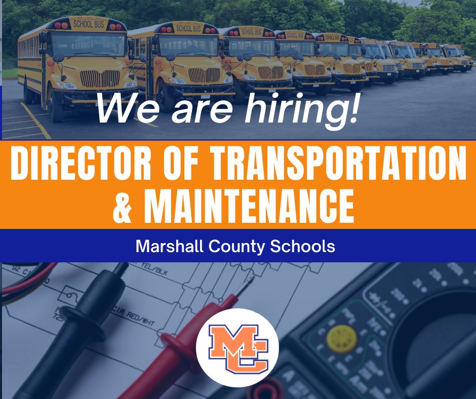 Now hiring for Director of Transportation &amp; Maintenance.  Apply today!  marshallky.schoolspring.com/?jobid=5059217