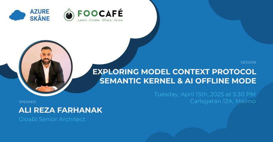 🚀 Join us for a deep dive into cutting-edge AI!
📅 April 15, 2025 | 📍 Foo Café, Malmö
Learn about:
Semantic Kernel
AI Offline Mode
Model Context Protocol

linkedin.com/posts/azureska…

#AzureSkane
#SemanticKernel
#MCP
