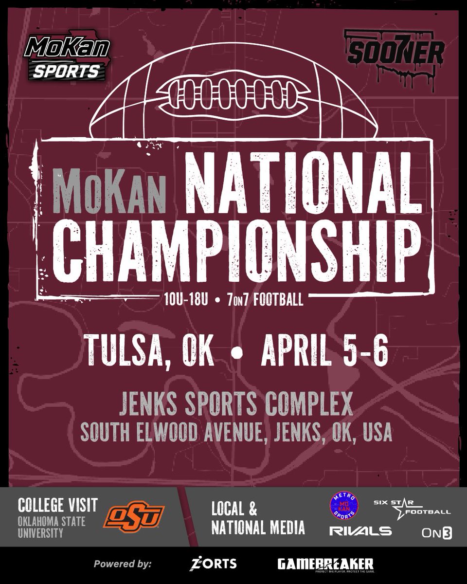 MoKan_Sports's tweet photo. Tulsa just got even better..

MoKan National Championship will now include a Oklahoma State spring practice visit for 18U Teams! 🔥👀

Cash Prizes, Bragging Rights, All-Star Game &amp; OSU Visit. Gonna be one heck of a weekend! Don’t miss it! 

Register: https://t.co/58jIO0criT https://t.co/dLYb1e9feD