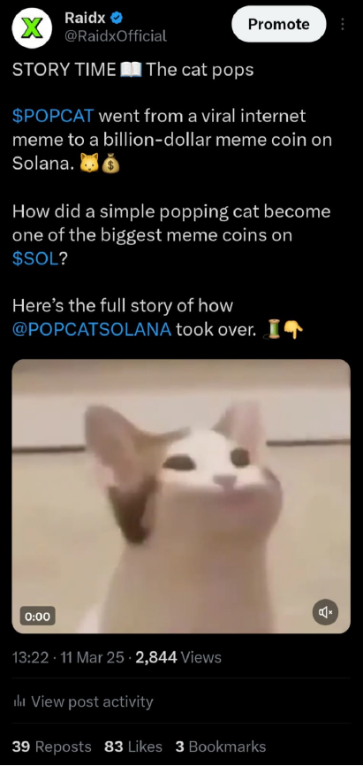We’ve talked about 6 different communities over the past few weeks to see who really has the most dedicated raiders.

#1 – #OIIAOIIA
The spinning cat is unstoppable 🐱🌀
Most replies, most reposts. Realest raiders in the game.

#2 – $POPCAT
POPOPOP 🐱💥
The cat meme with billion