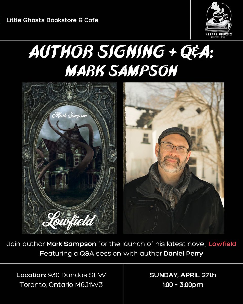 Hey Toronto: I’m happy to announce the LOWFIELD LAUNCH! Join us on Sunday, April 27 from 1 to 3 pm at Little Ghosts Books, 930 Dundas St W.

See the Eventbrite page linked below for more details.

eventbrite.com/e/lowfield-lau…