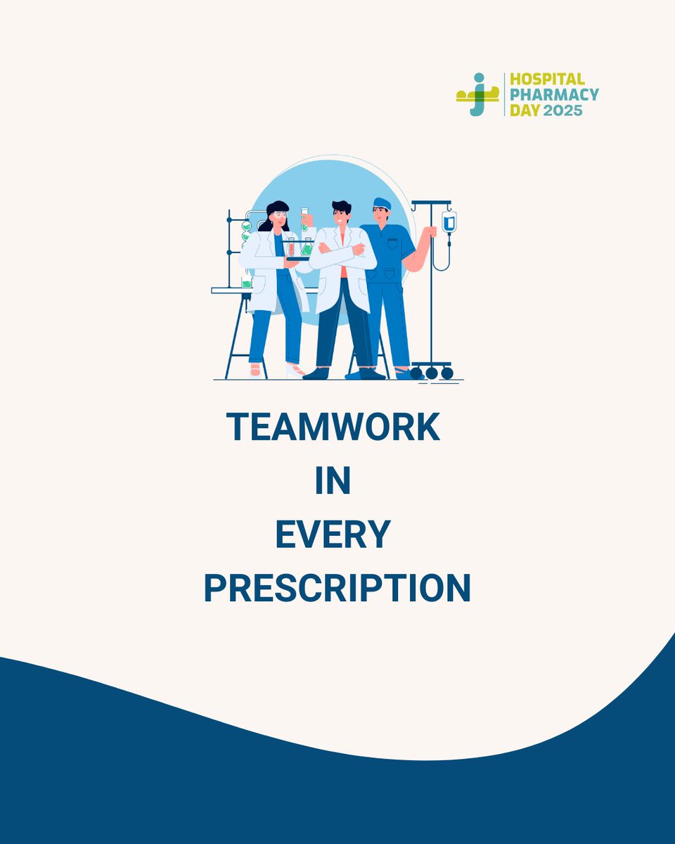 Today we celebrate the dedication, expertise &amp; teamwork of hospital pharmacy teams across Europe.
This year’s theme, Teamwork in every prescription, highlights the vital role they play, every dose, every day.
Thank you! 💚
🔗 eahp.eu/wp-content/upl…

#HospitalPharmacyDay #EAHP