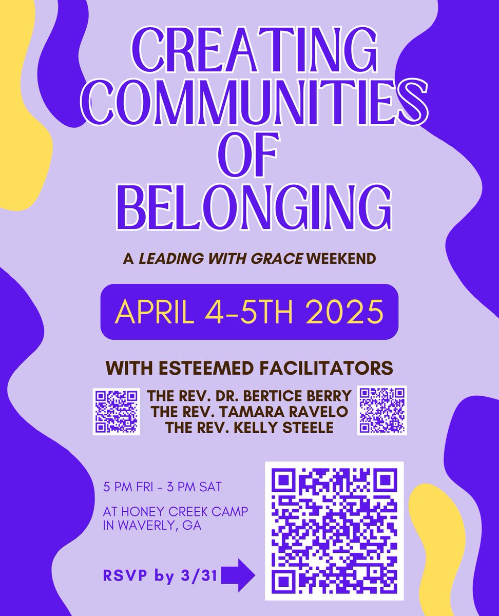 Join Leading With Grace for a transformative weekend of self-discovery, healing and celebrating at the serene Honey Creek Camp and Conference Center.

For registration, visit honeycreek.org/?event_listing…. 

#Episcopal #DioGA #takemebacktothecreek