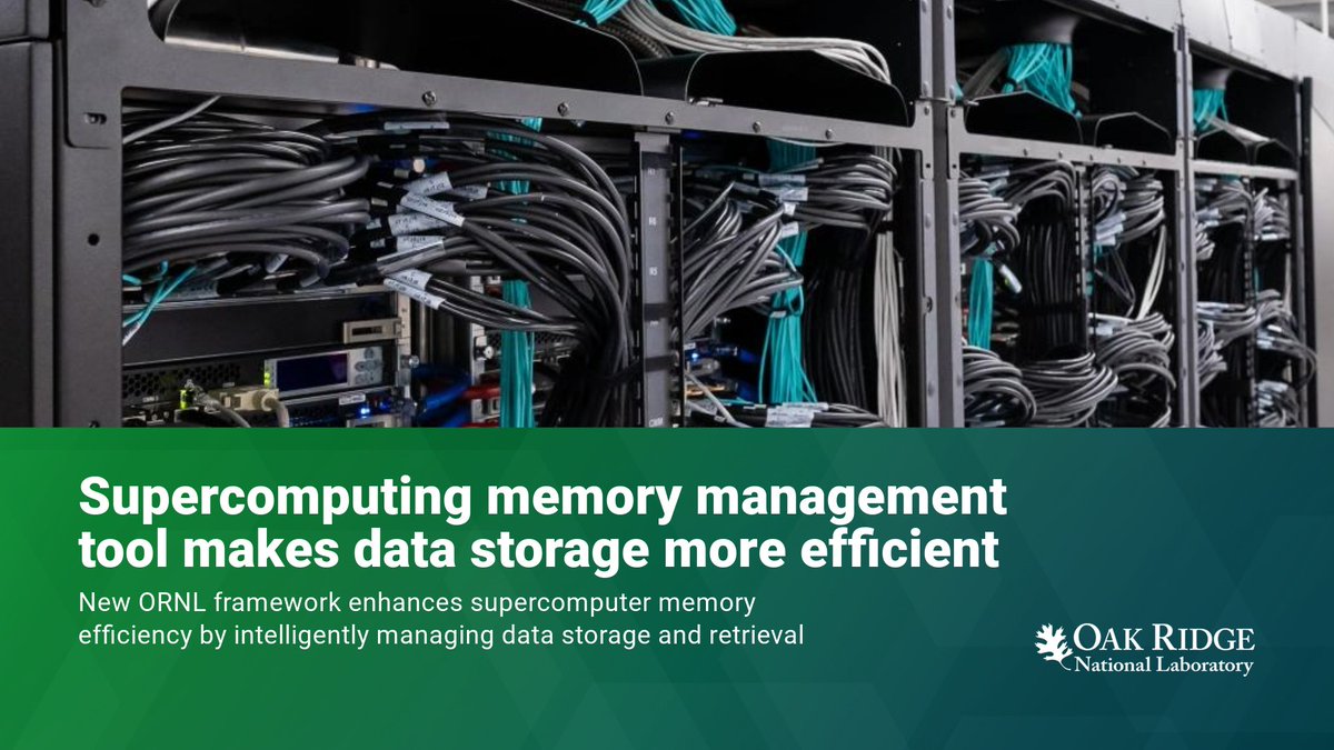 ORNL Computing & Computational Sciences (@ornlcomputing) on Twitter photo Researchers at <a href="/ORNL/">Oak Ridge Lab</a> and <a href="/UTKnoxville/">UT Knoxville</a> have transformed memory systems for high-performance computing.
🌟 This breakthrough enables more efficient memory sharing among programs—paving the way for next-gen #AI and scientific computing.
💫More details ➡️ bit.ly/3FIIlKM Researchers at <a href="/ORNL/">Oak Ridge Lab</a> and <a href="/UTKnoxville/">UT Knoxville</a> have transformed memory systems for high-performance computing.
🌟 This breakthrough enables more efficient memory sharing among programs—paving the way for next-gen #AI and scientific computing.
💫More details ➡️ bit.ly/3FIIlKM