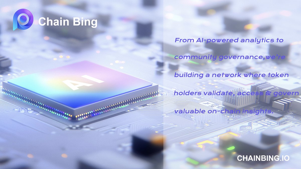 🌟 #Chainbing's 5-pillar ecosystem is changing how we interact with blockchain data!

💾 From AI-powered analytics to community governance, we're building a network where token holders validate, access &amp; govern valuable on-chain insights. $CBG