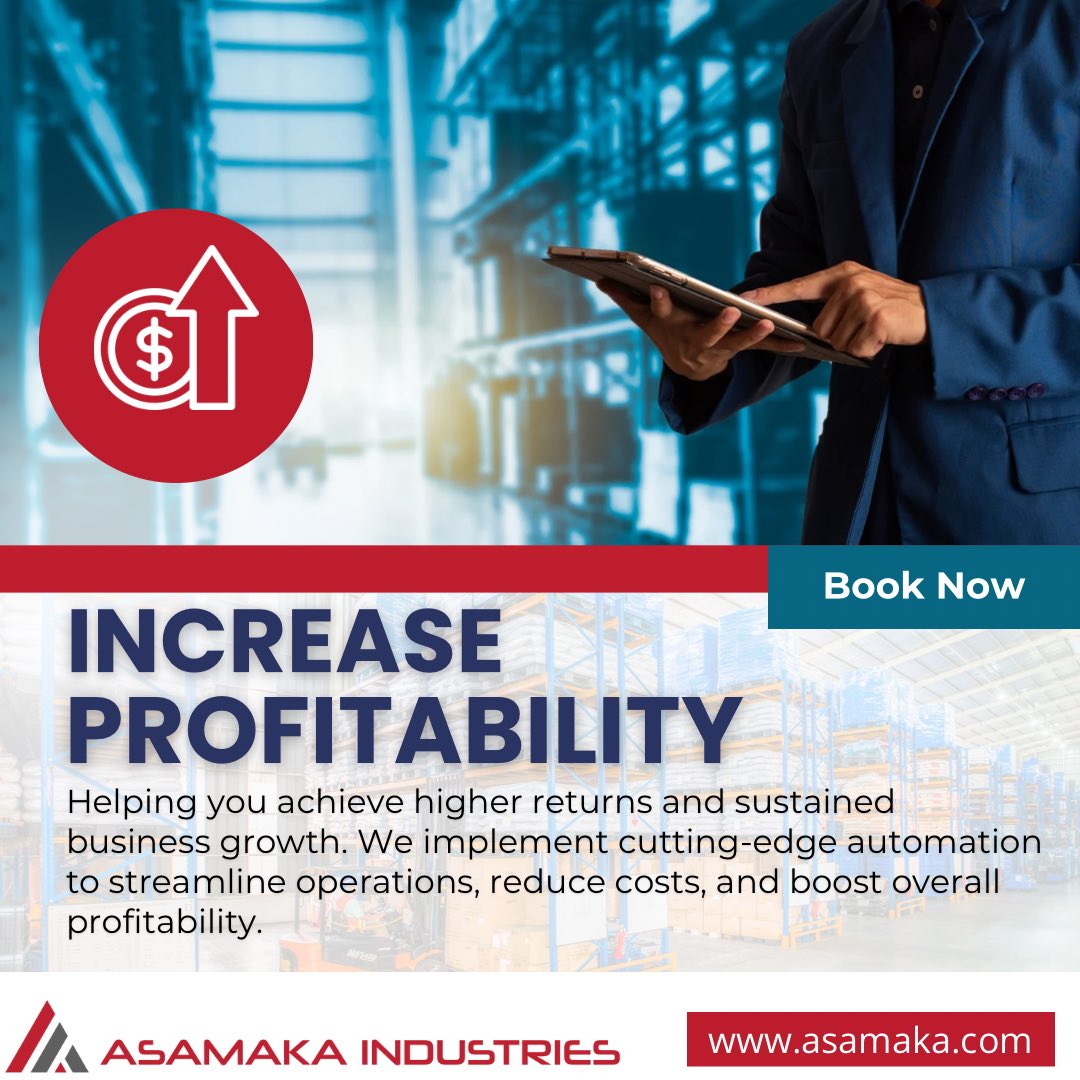 AsamakaIndustry's tweet image. We design cutting-edge automation solutions that optimize production, eliminate inefficiencies, and elevate your bottom line.

✔ Streamlined Operations | ✔ Cost Reduction | ✔ Higher Output

Contact us today to get started!

#AutomationSolutions
#IncreaseProfitability #Growth