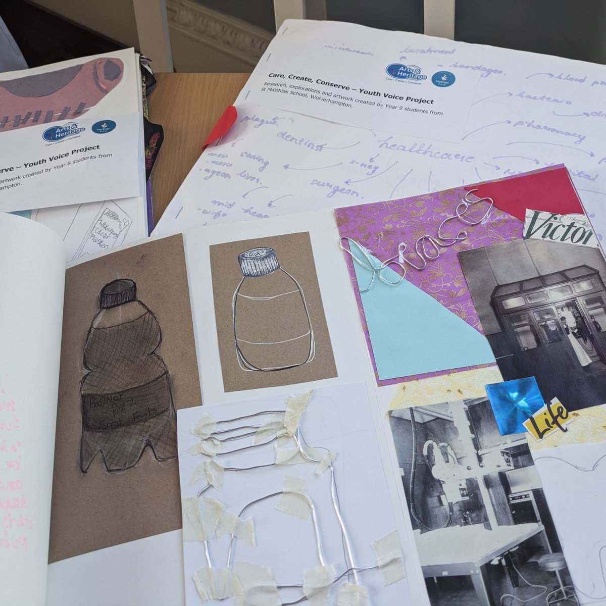 BeckArtsConnect's tweet image. So pleased to be able to exhibit artwork created by local young people as part of the @TheRWTCharity Care, Create, Conserve project at Wolverhampton Archives.
Thank you to staff and students from Highfields and St Matthias School for working with me on the #youthvoice project.