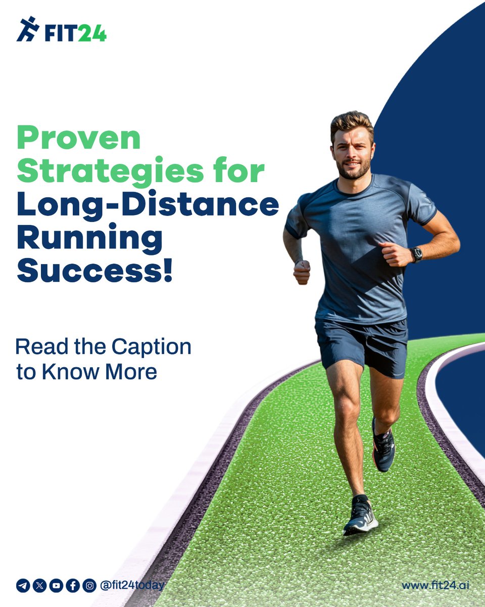 Fit24today's tweet image. 🏃‍♂️ Long runs need more than speed—build stamina, stay consistent, fuel right. Train smart, run strong! 💪🚀

#EnduranceUnleashed #LongDistanceRunning #TrainSmartRunStrong #MarathonMindset #RunnerLife #StaminaBoost #GoTheDistance #FuelYourRun #RunningSuccess